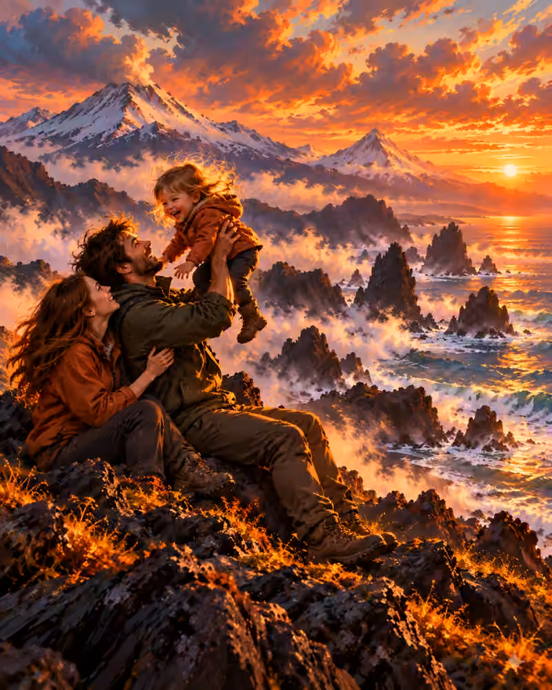 Family photography in Kamchatka